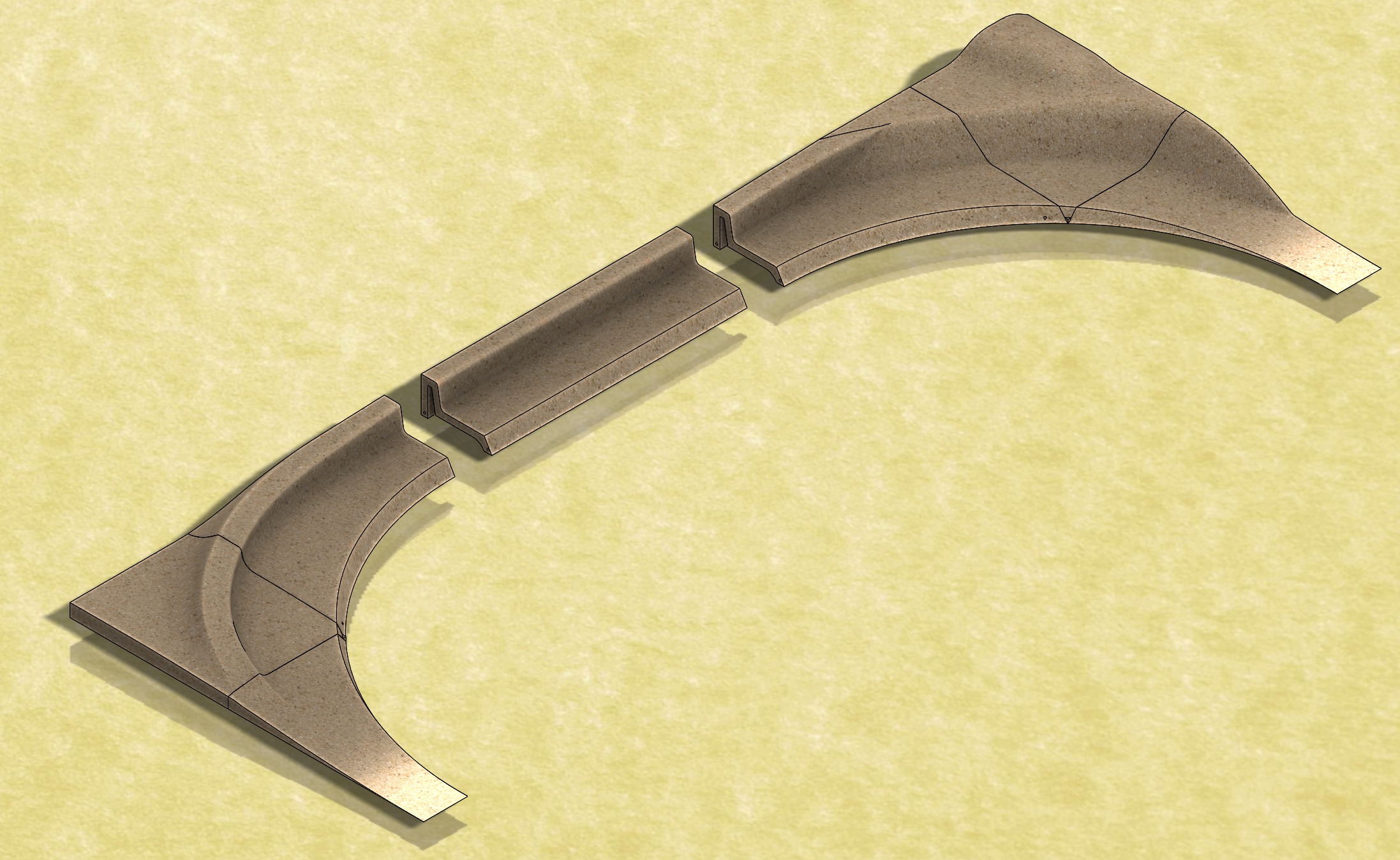 Ramp-02 Extension 4 ft x 2 ft N-Scale Layout  3D print model_3