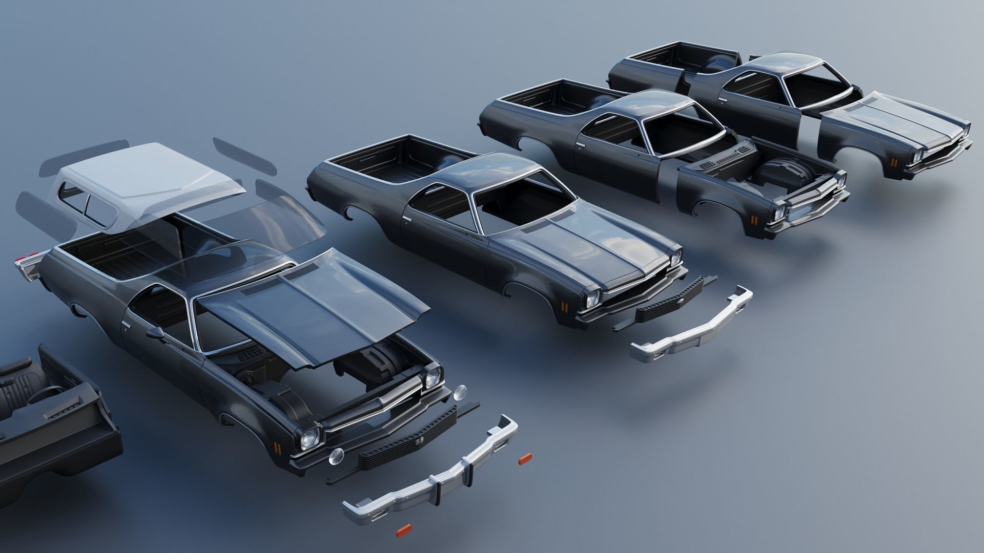 Chevrolet El Camino 1973 3D print model_29