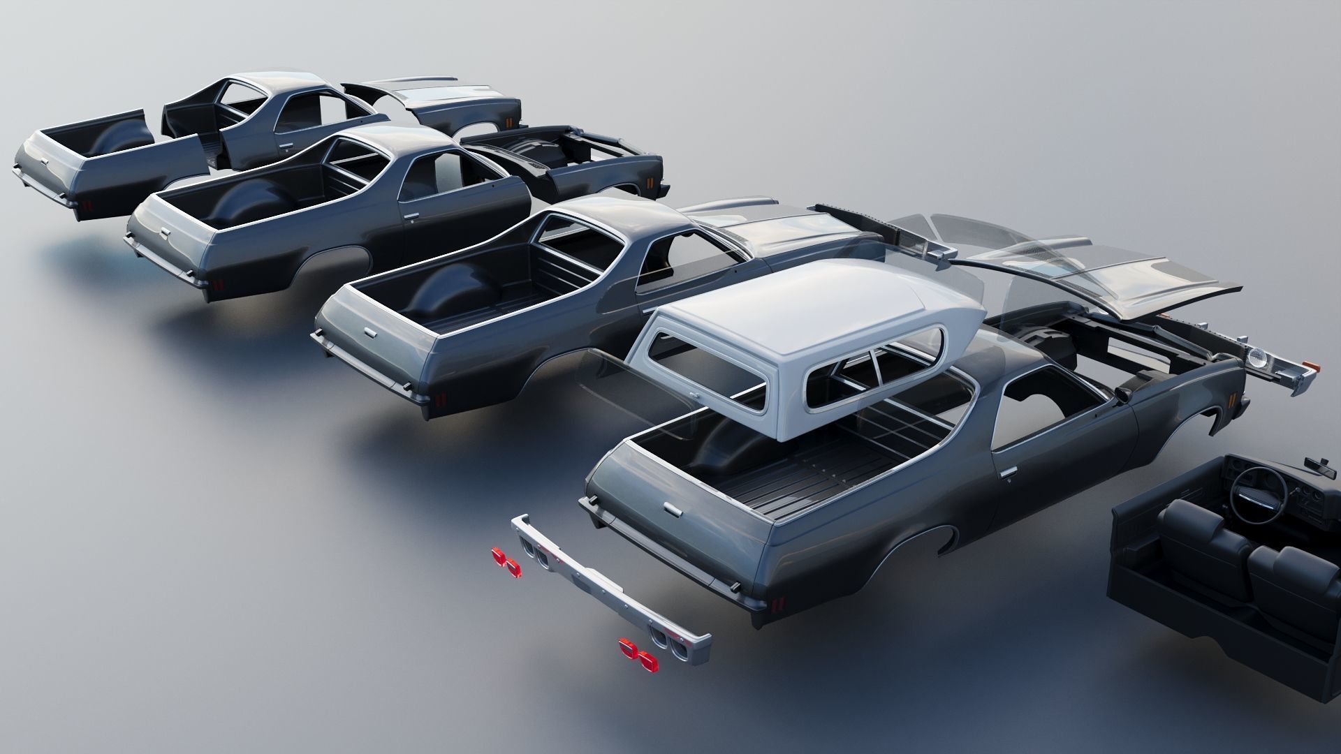 Chevrolet El Camino 1973 3D print model_28