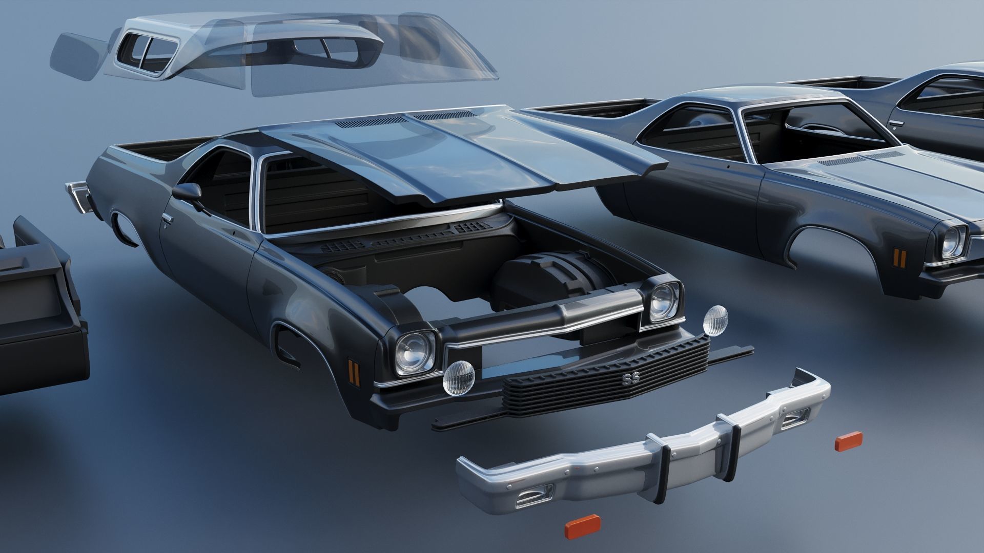 Chevrolet El Camino 1973 3D print model_30