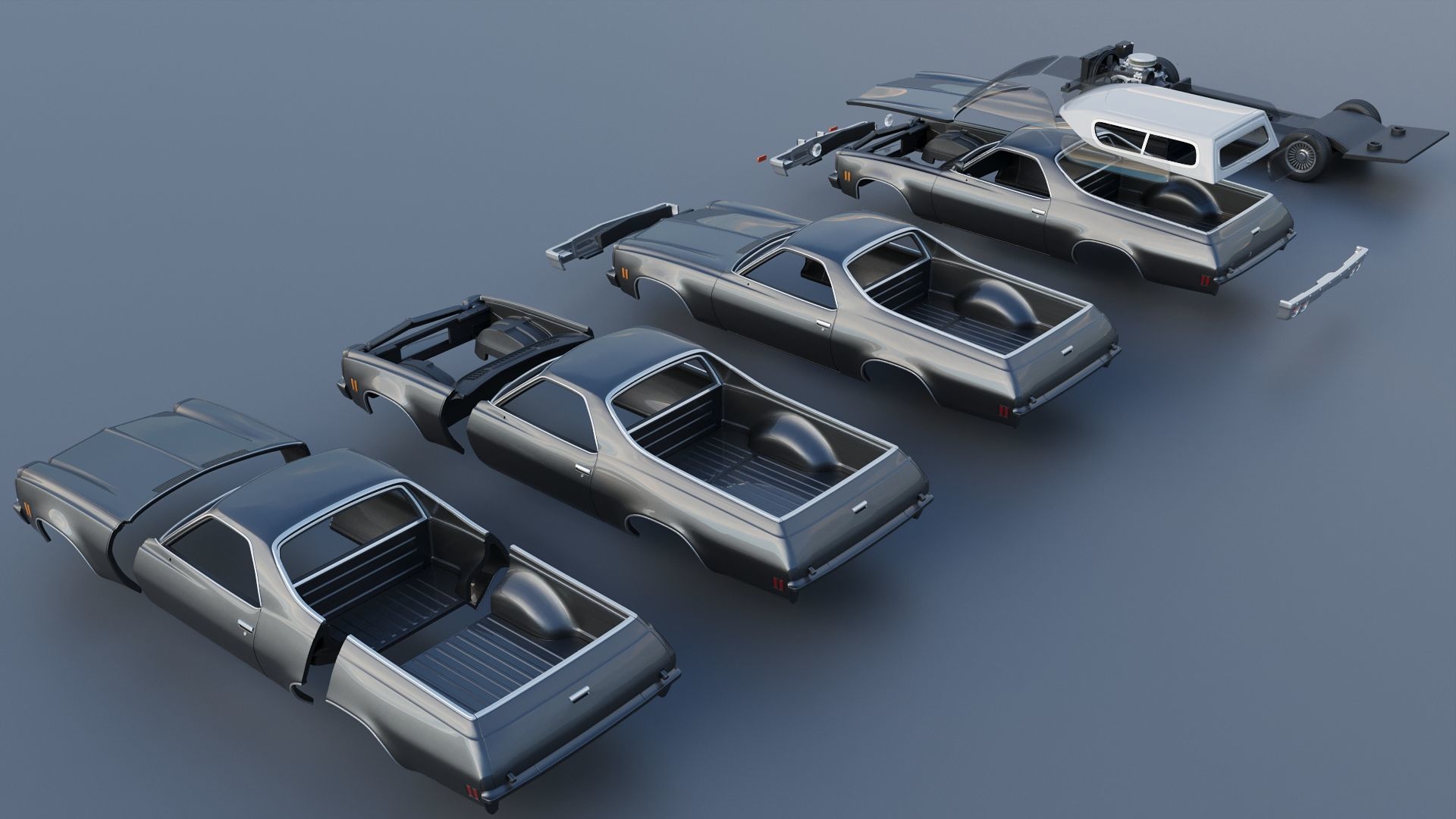 Chevrolet El Camino 1973 3D print model_26