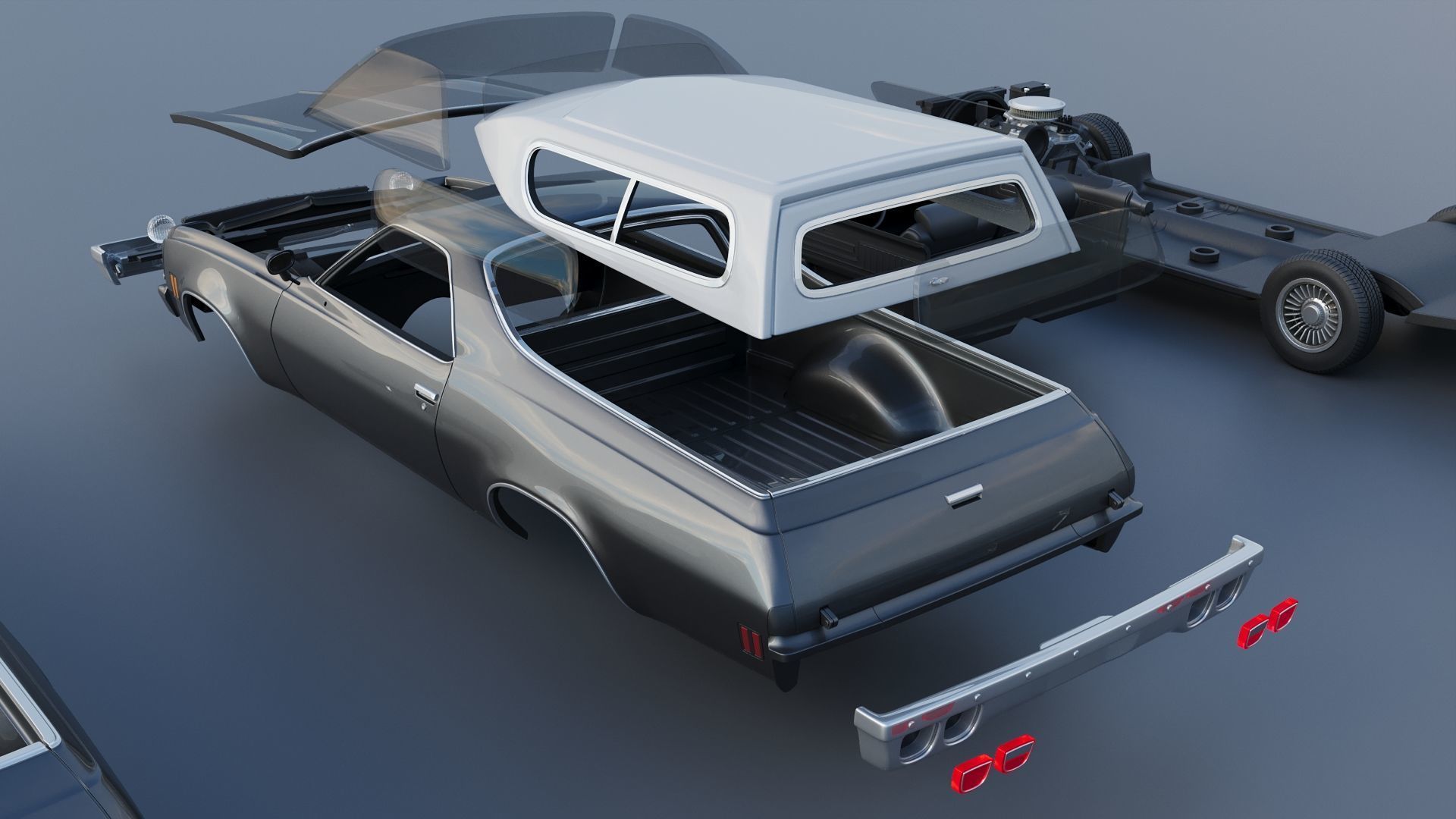 Chevrolet El Camino 1973 3D print model_27