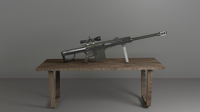 Barrett rifle M82 Low-poly 3D model