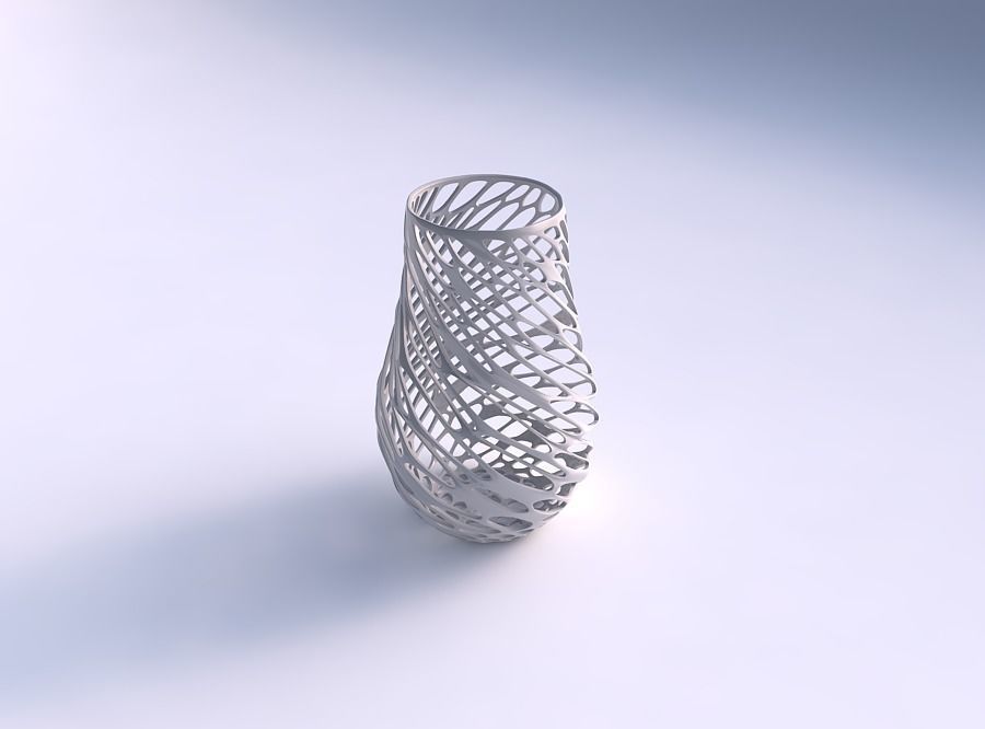 Vase twisted with twisted organic lattice 3D model 3D printable CGTrader