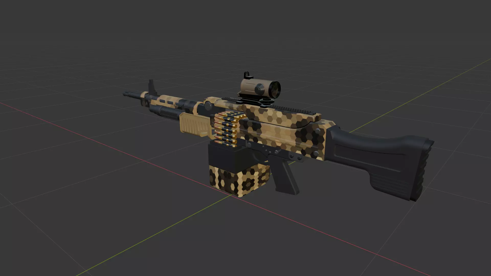 MachineGun  LMG 3D model_0
