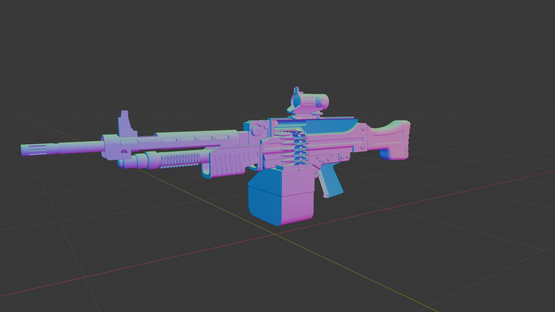  MachineGun  LMG 3D model_1