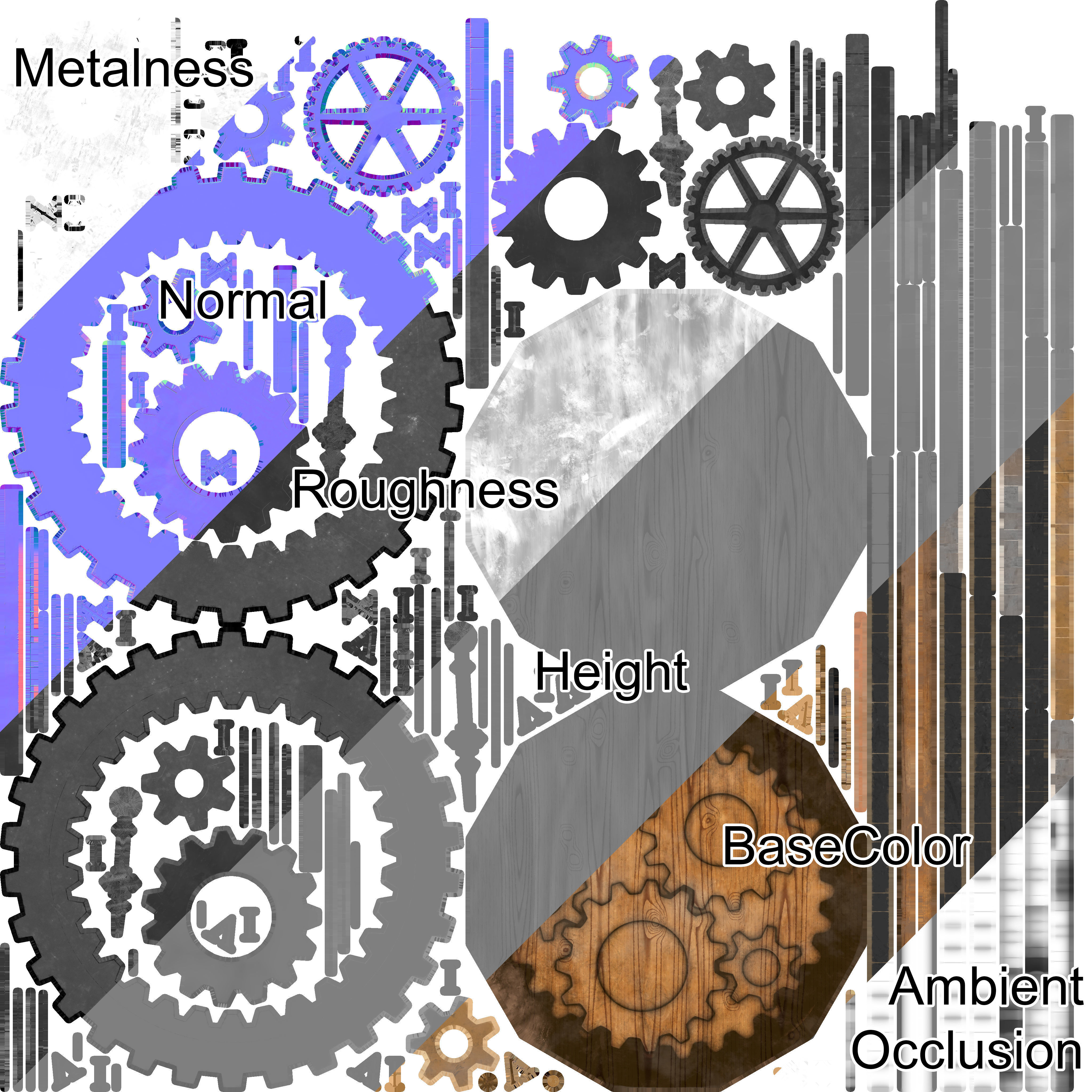 Clock with gears 3D model_7