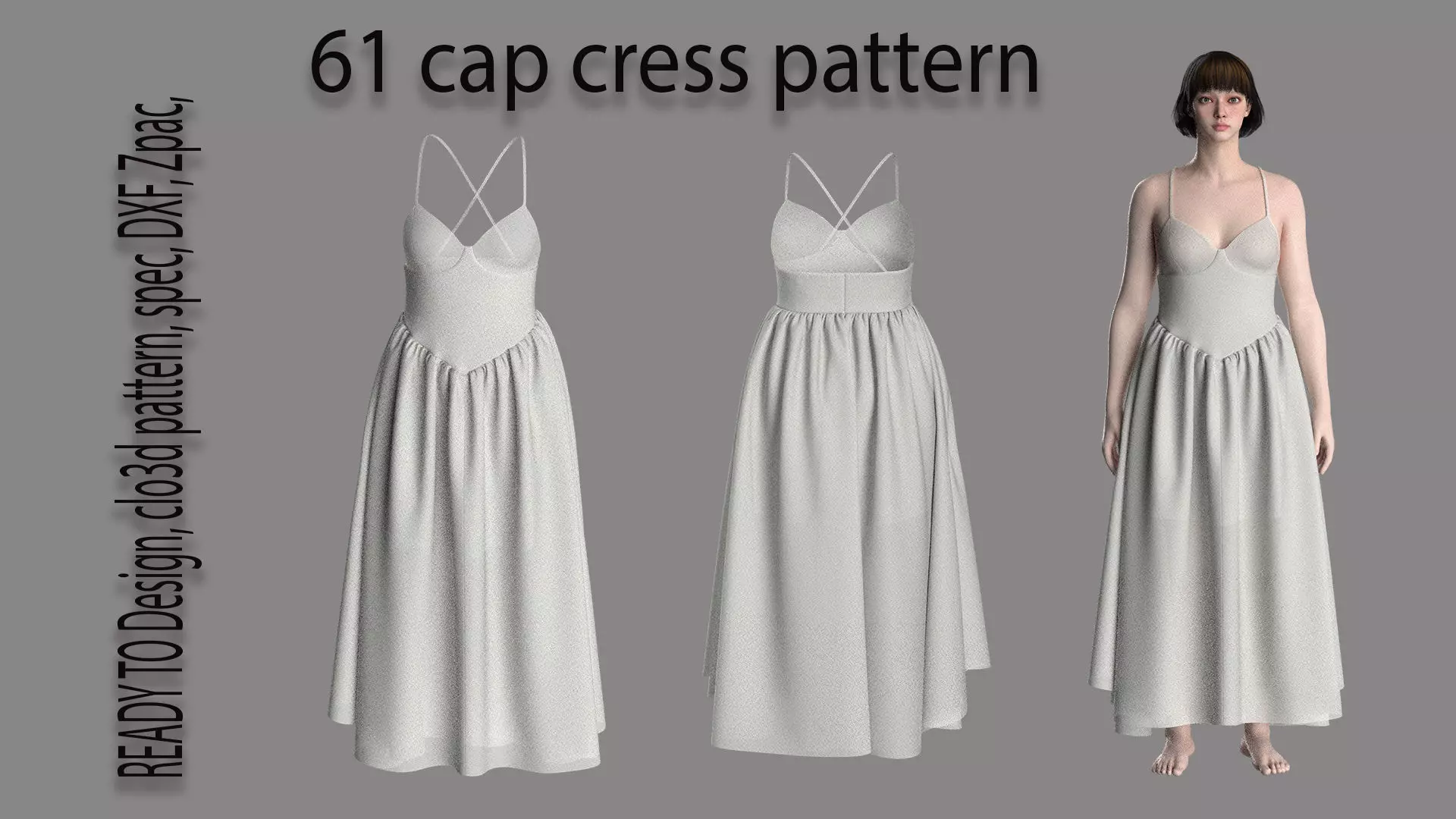 61 strap dress pattern 3D print model_0