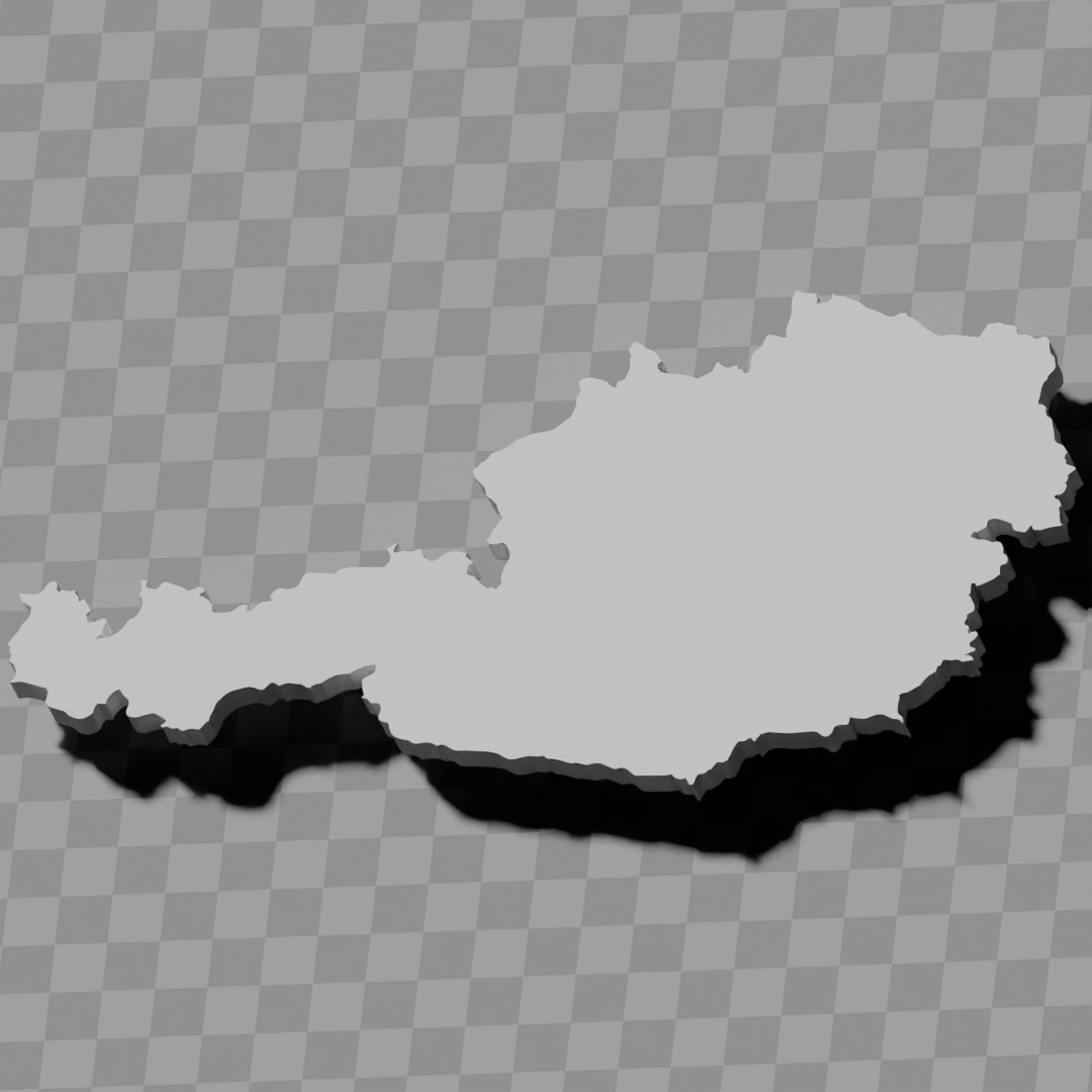 Austria geography relief map collection 3D print model_3