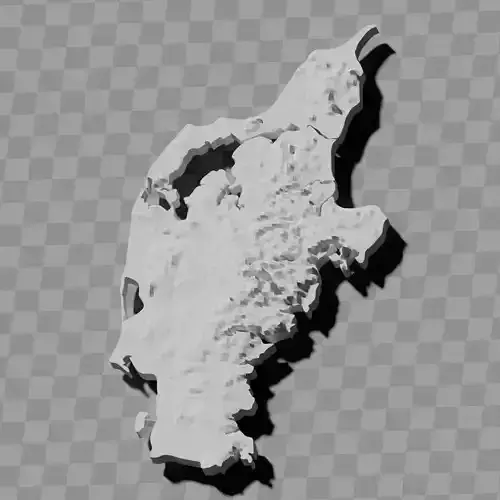 Denmark relief map geography collection