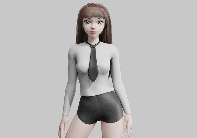 Pretty Standard Woman V26742  Low-poly 3D model