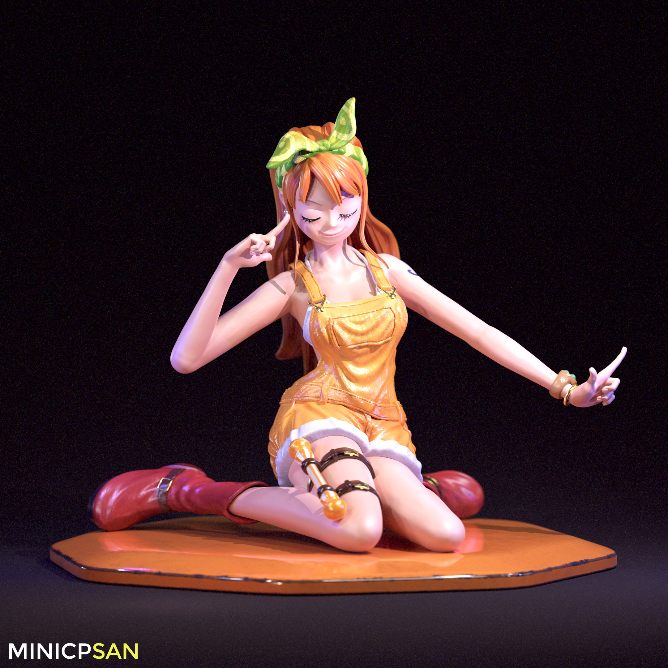 Nami Stampede Outfit 03 - One Piece Anime Figure 3D print model 3D print model_10