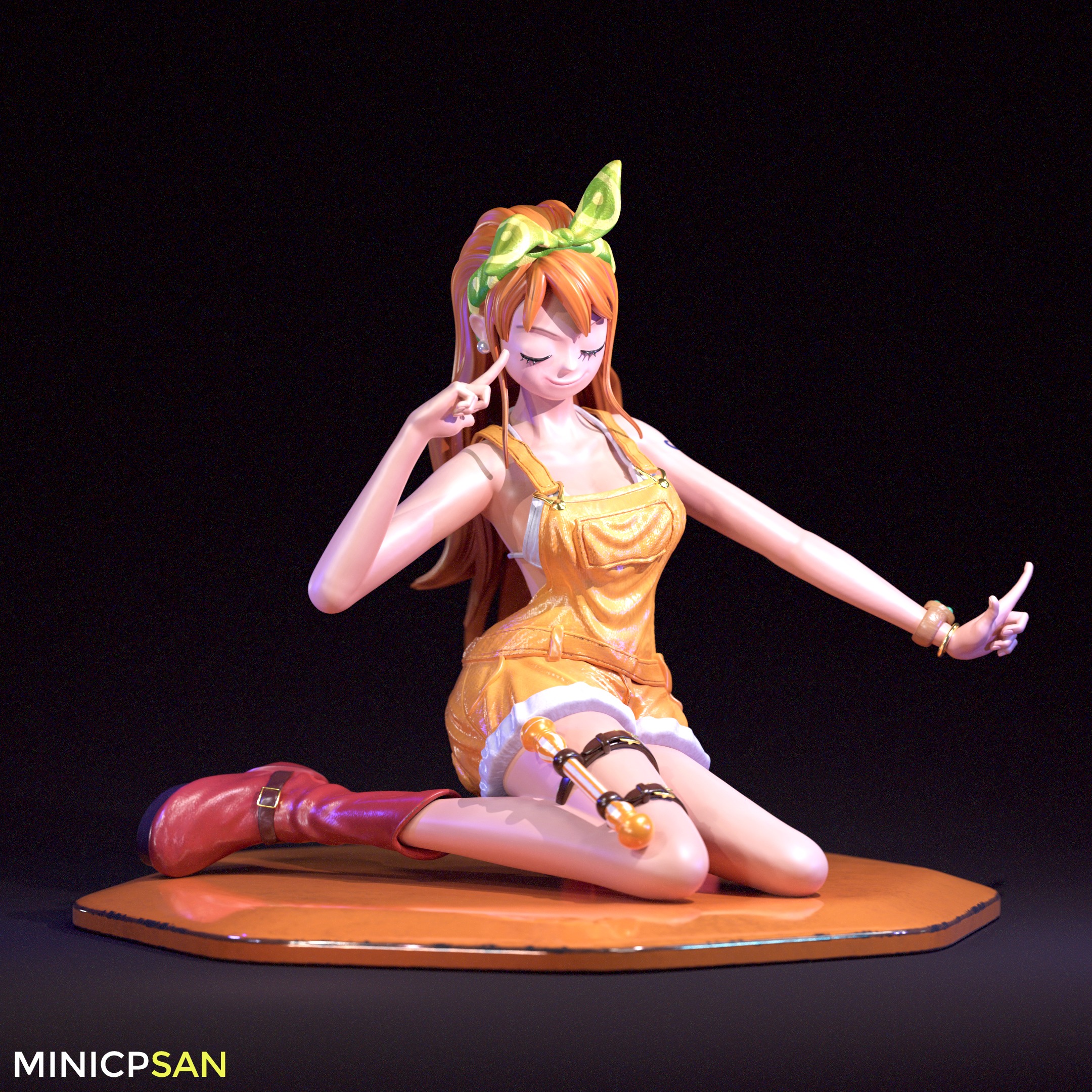 Nami Stampede Outfit 03 - One Piece Anime Figure 3D print model 3D print model_9