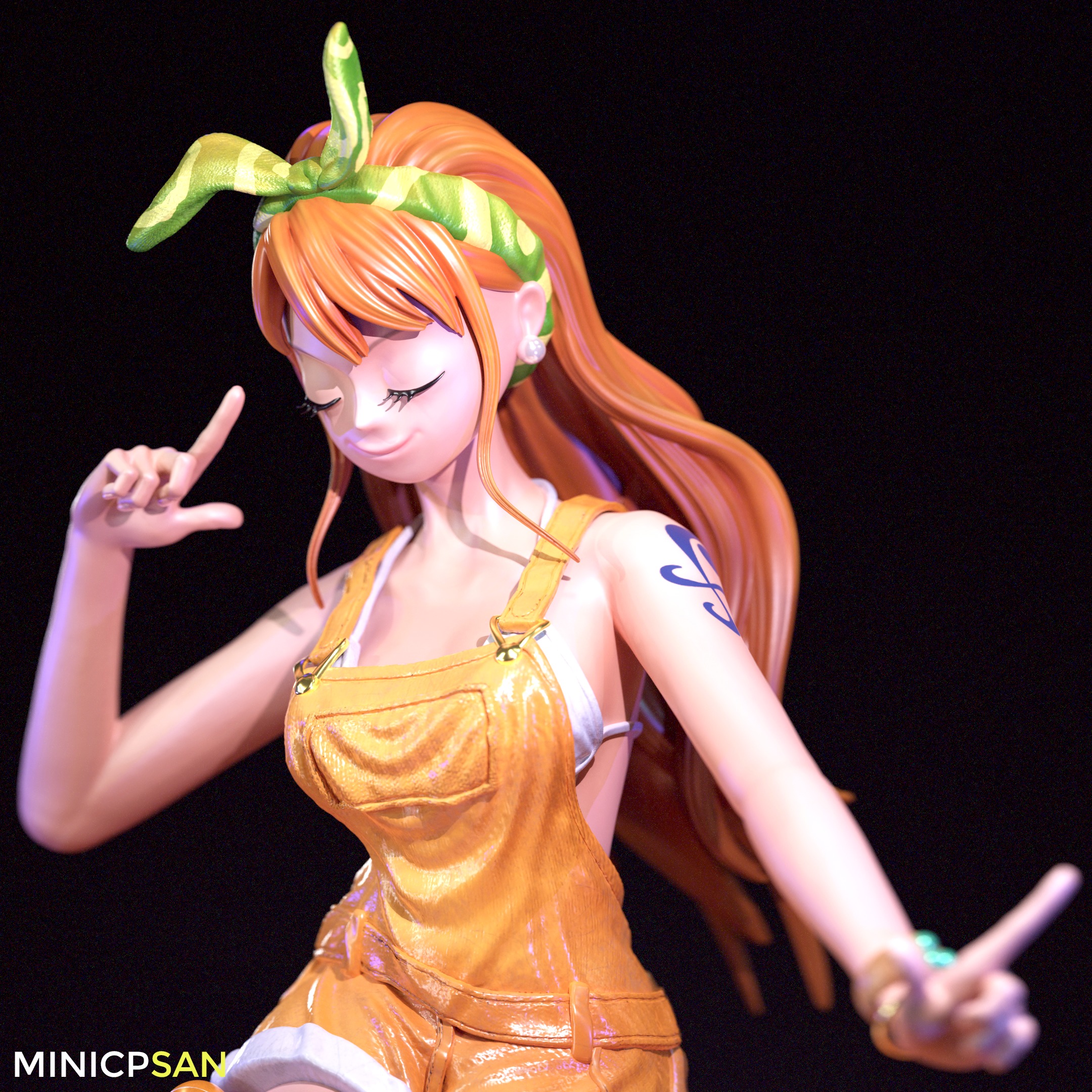 Nami Stampede Outfit 03 - One Piece Anime Figure 3D print model 3D print model_13