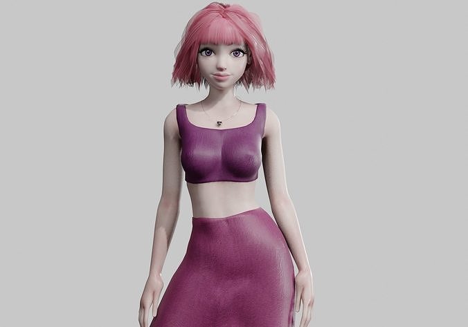 classic Basic Woman V24823  Low-poly 3D model