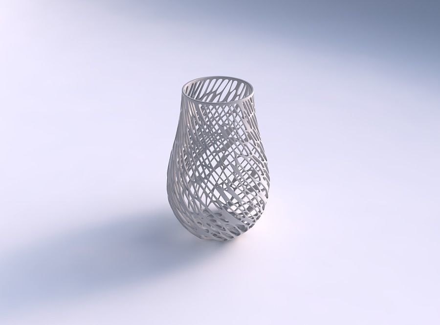 Vase twisted with vertical organic lattice 3D print model_0