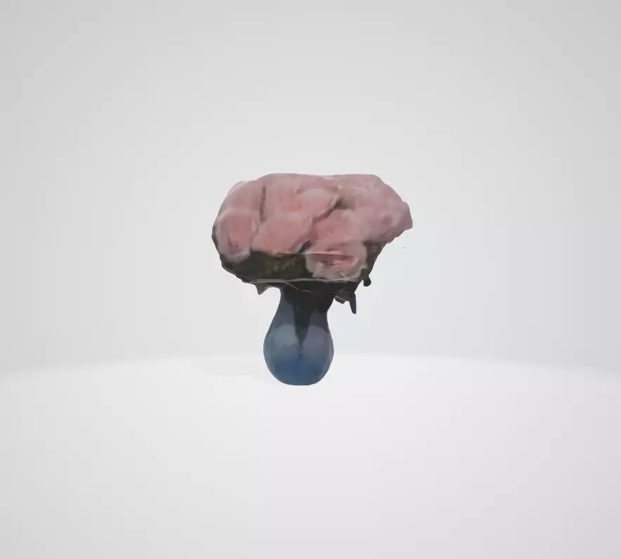 Artistic LowPoly Rose Vase Low-poly 3D model_0