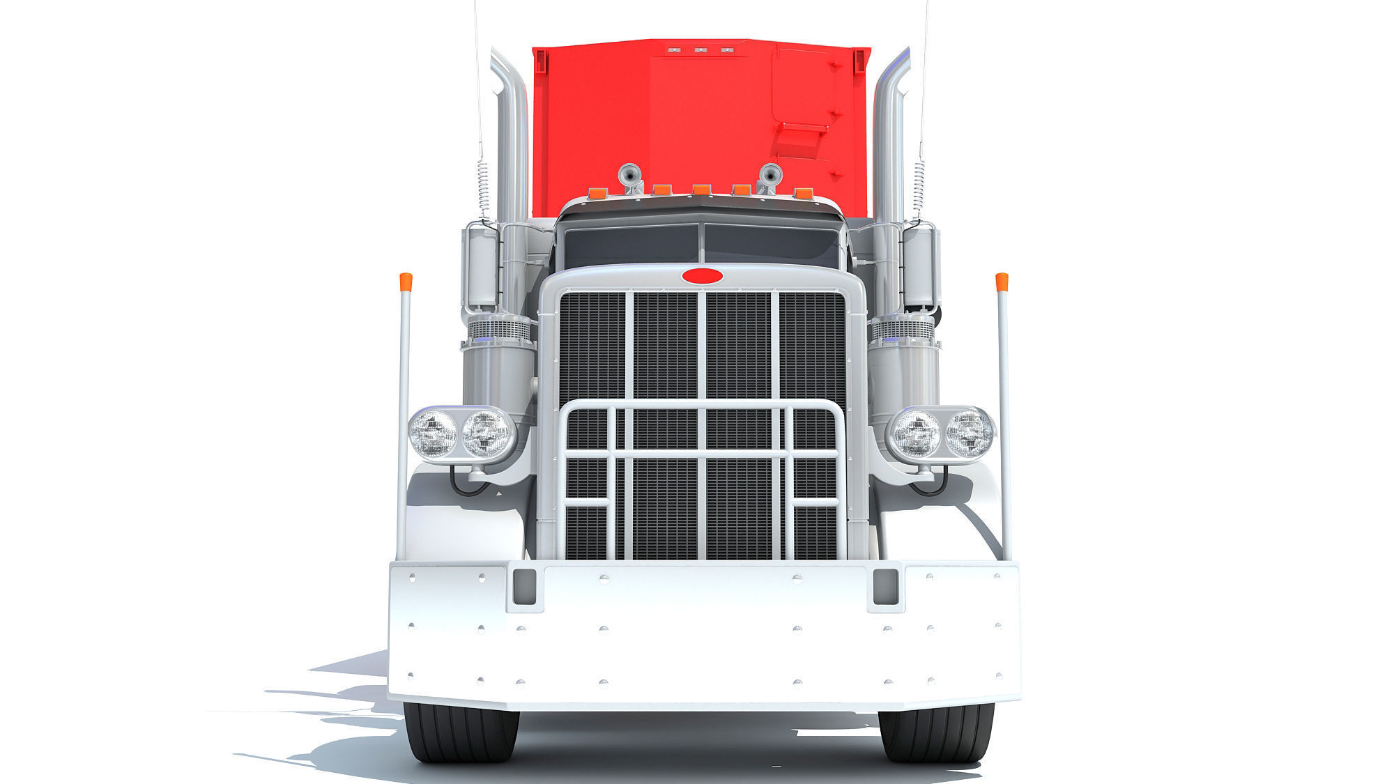 Animal Transporter Semi Truck and Trailer 3D model_9