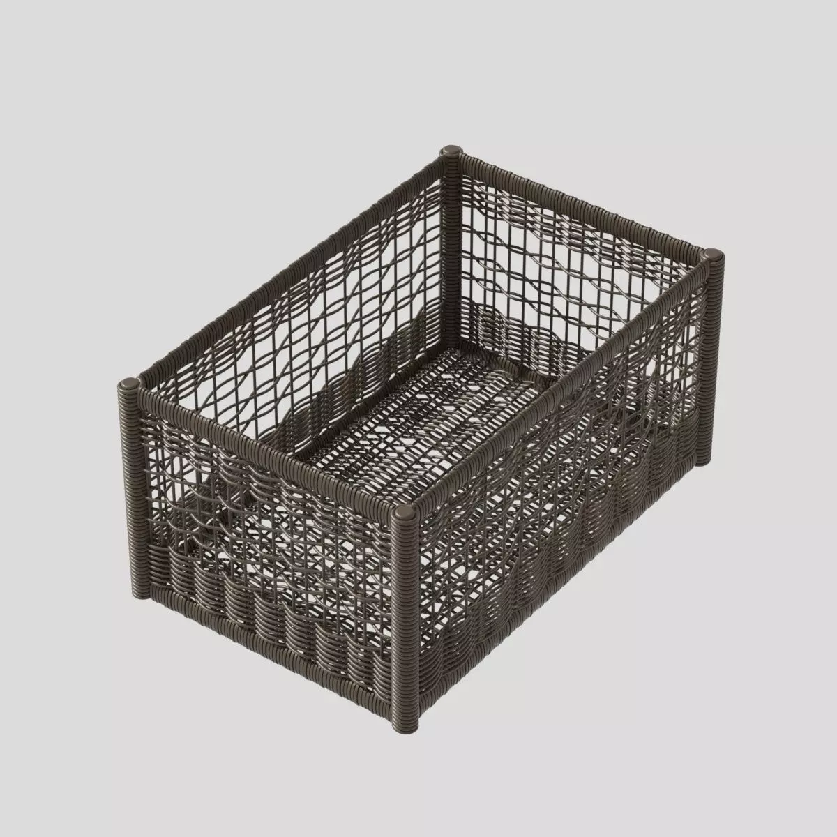 Bamboo basket 3D model_0