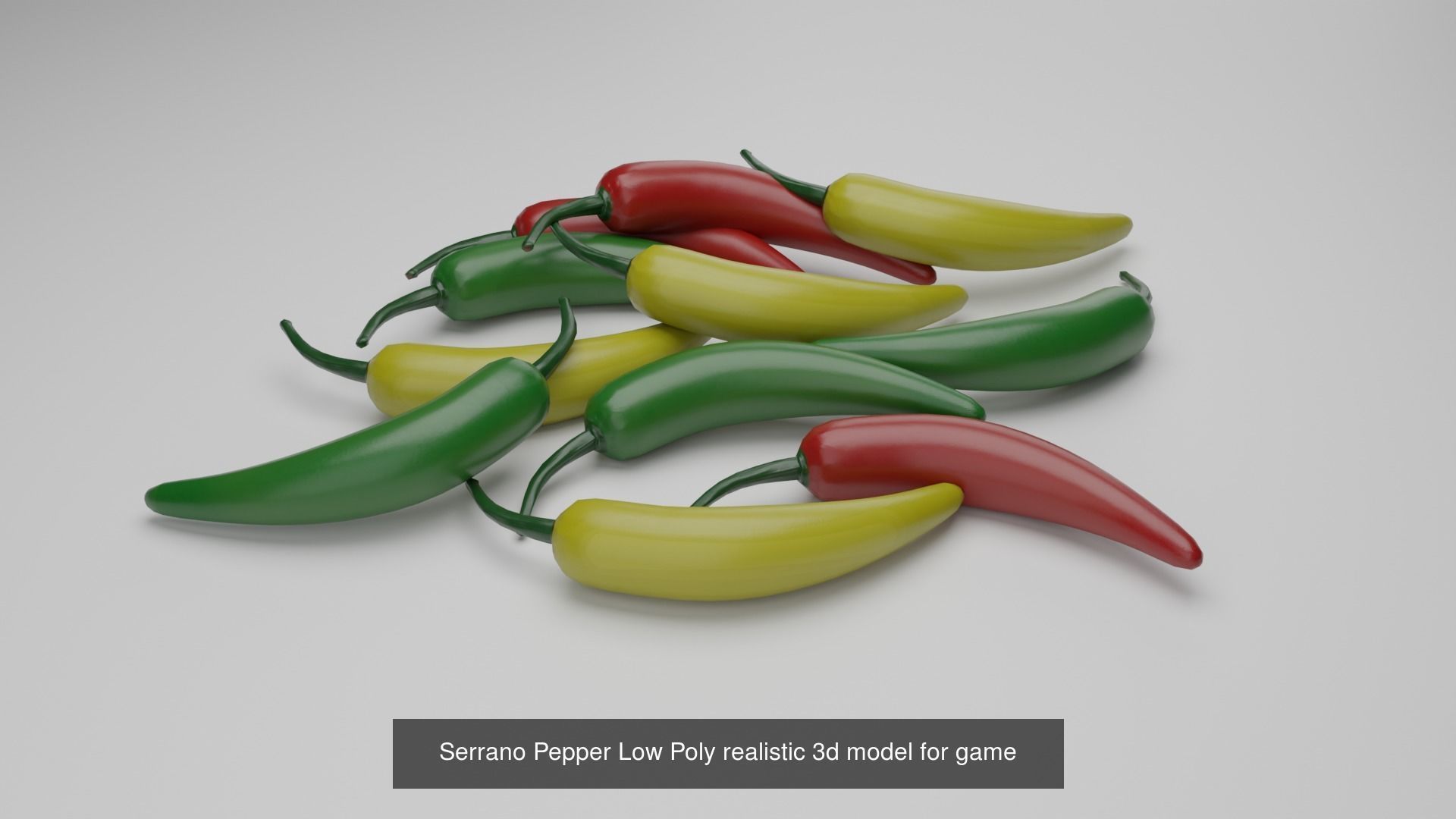 Pepper and Plants Set Low Poly Game Ready 3D Model Collection_2