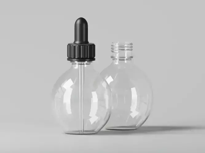 Transparent Dropper Bottle 3D Model