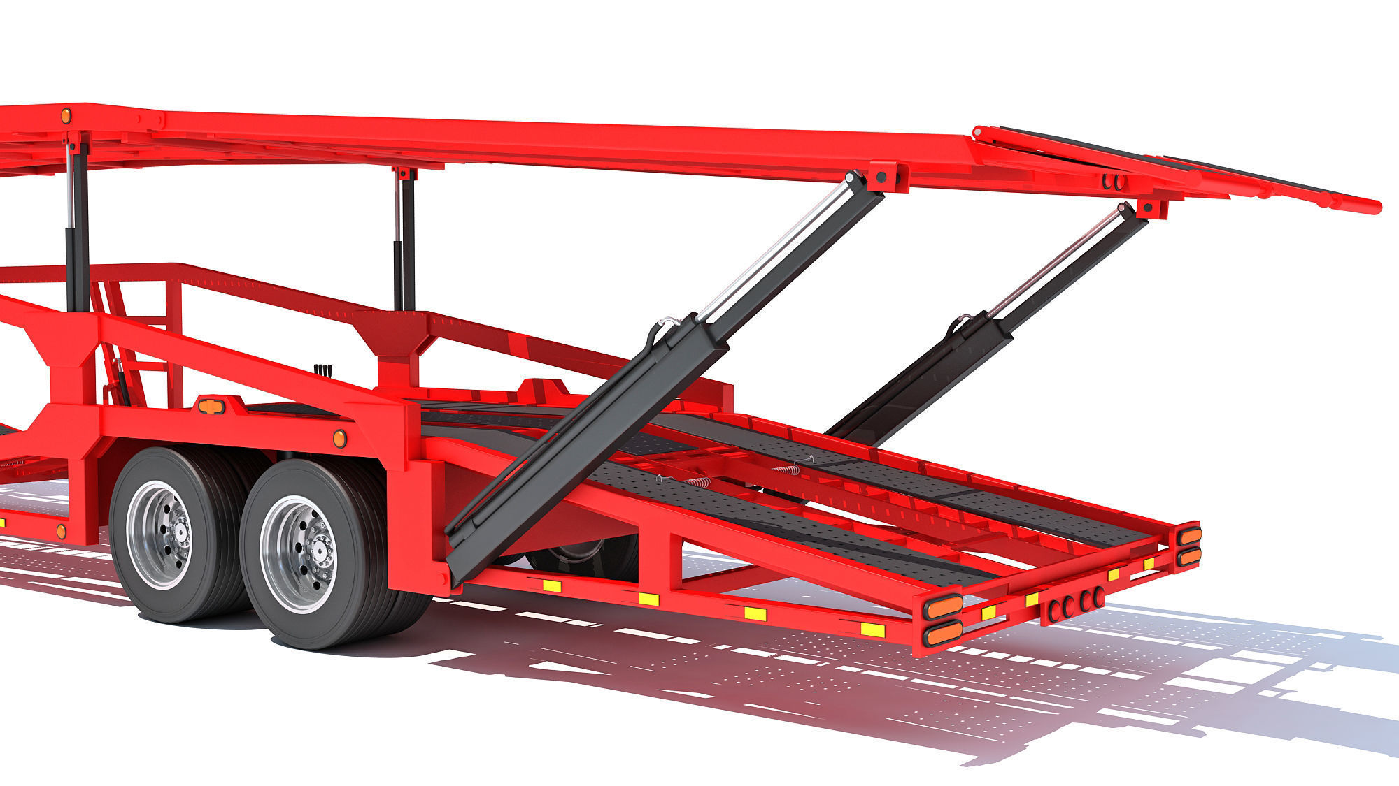 Car Carrier Semi Truck Trailer 3D model_15