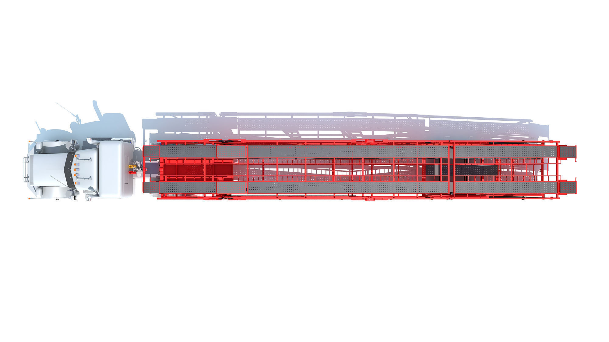 Car Carrier Semi Truck Trailer 3D model_11