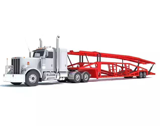 Car Carrier Semi Truck Trailer 3D model