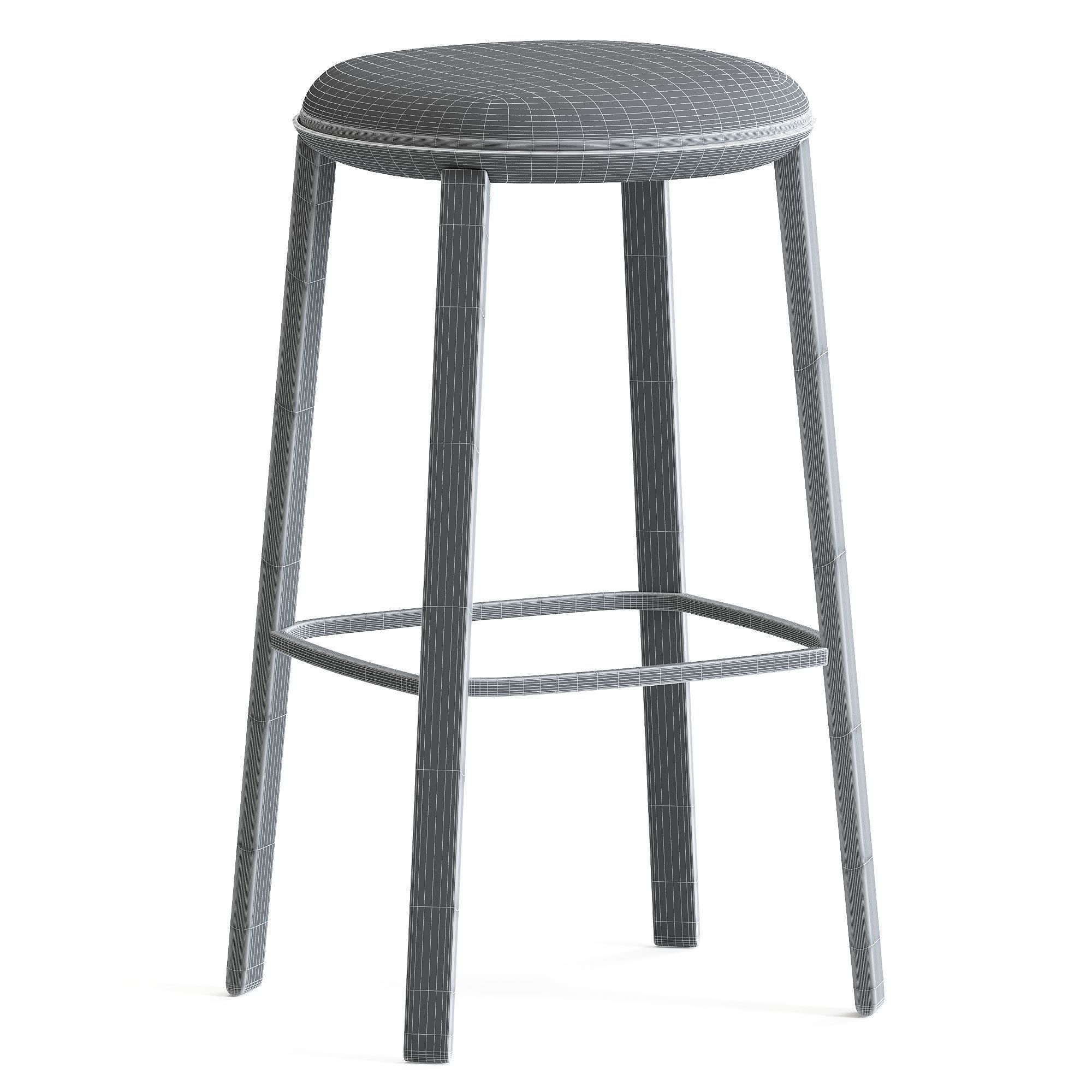 Collette Bar Stool With Cushion 3D model_2
