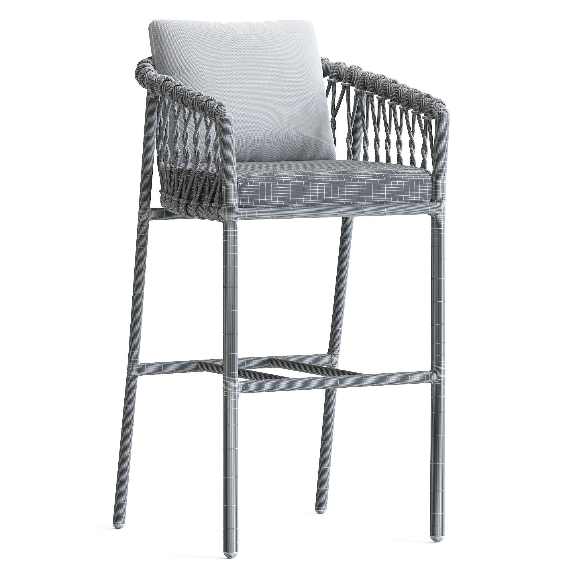 Oscar Bar Stool with Arms 3D model_9