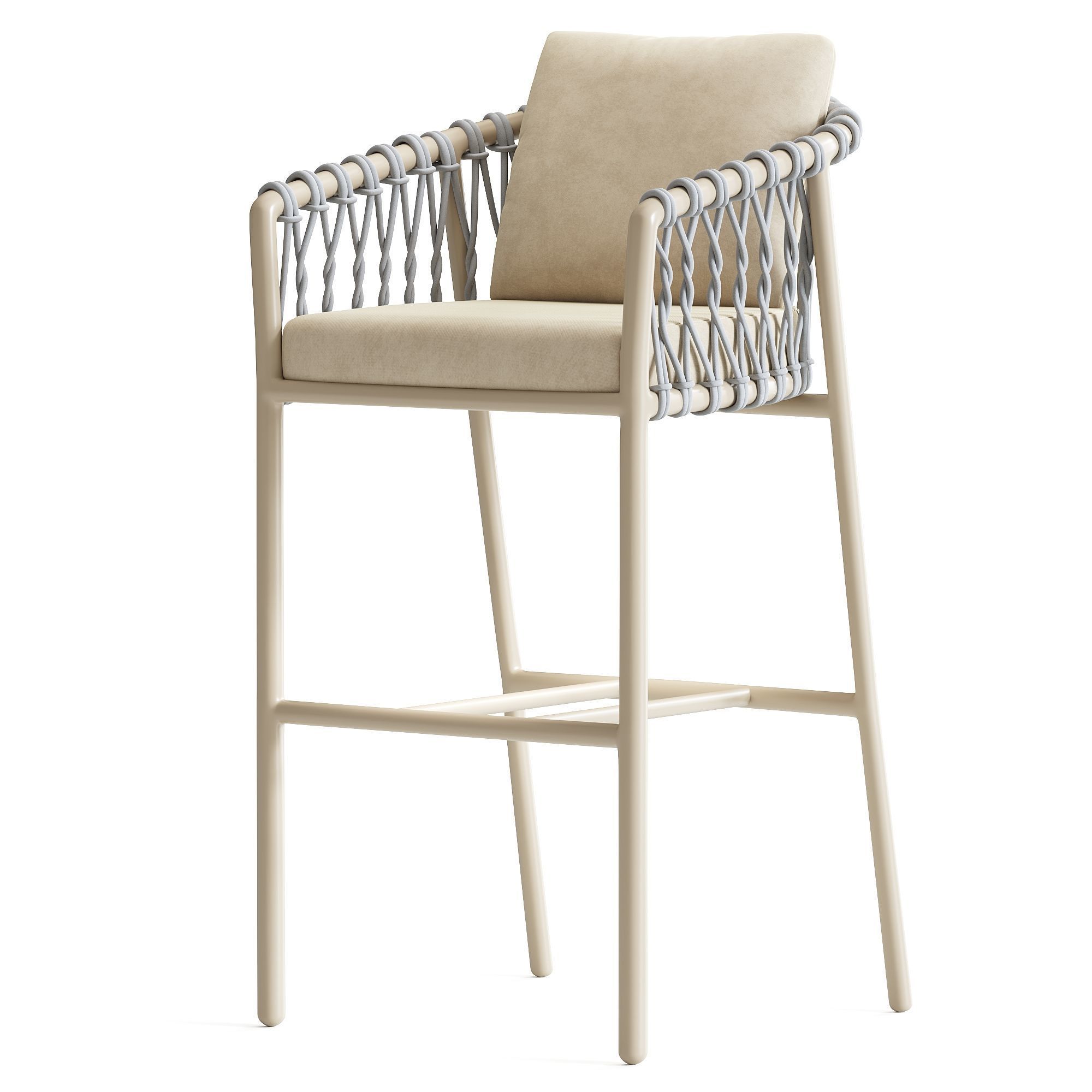 Oscar Bar Stool with Arms 3D model_4