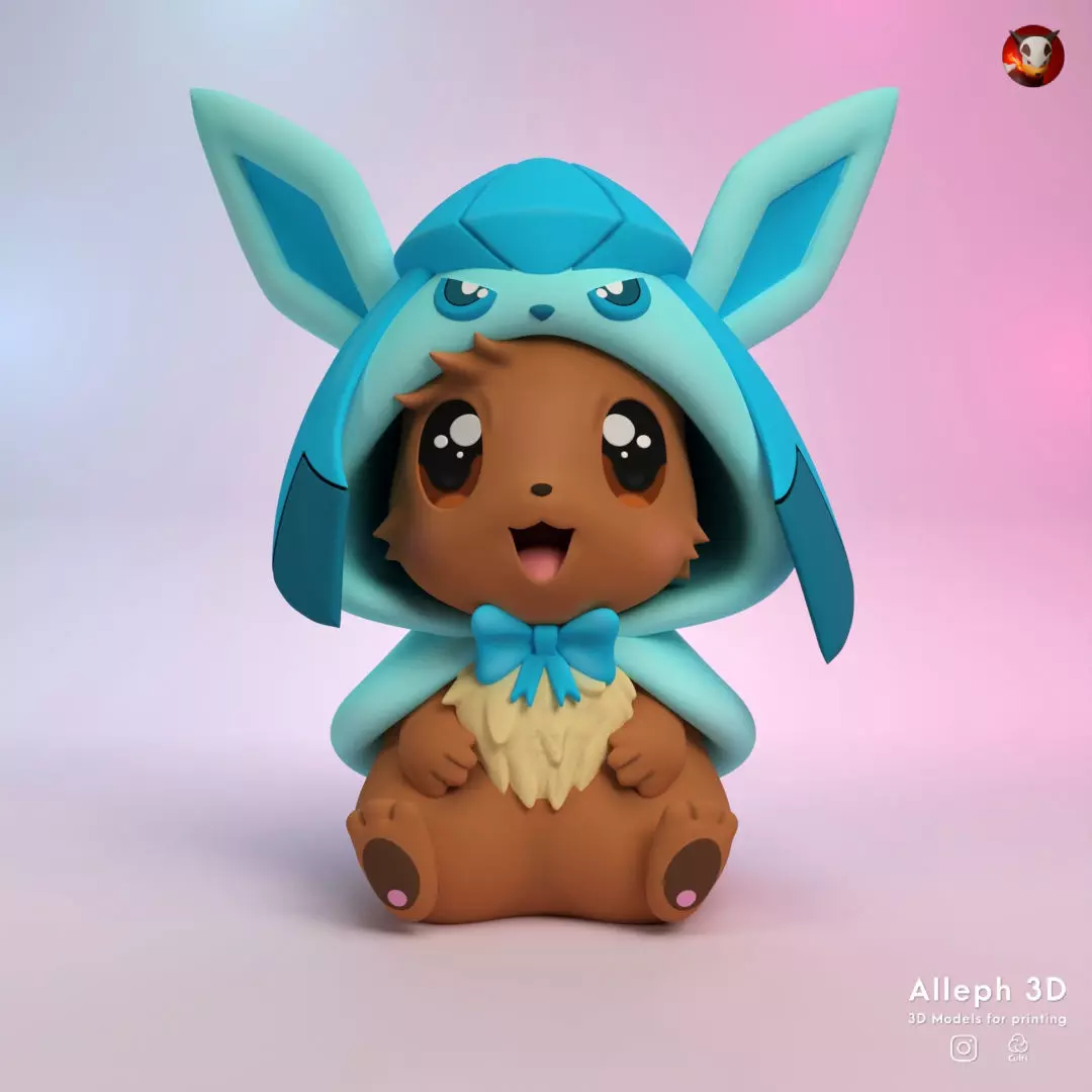 eevee glaceon style 3D print model_0