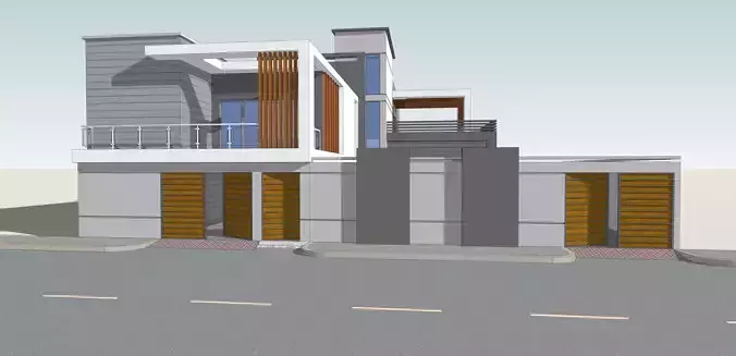 600 sq yd residential bungalow 3d model