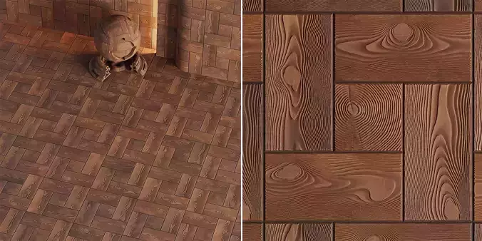 Wood Deck Tiles - PBR - 4K - Seamless