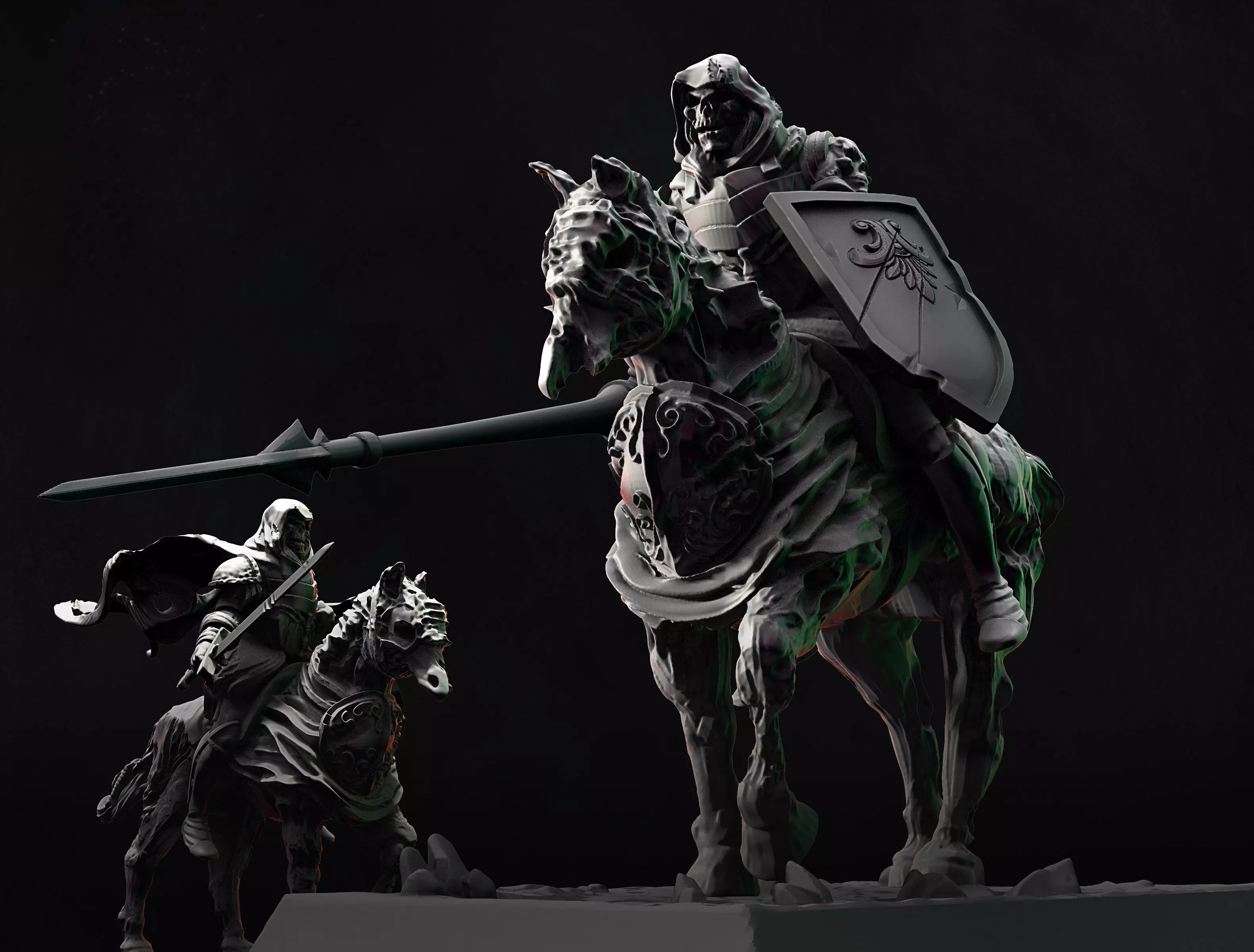 Undead Skeleton Horse Rider 3D print model
