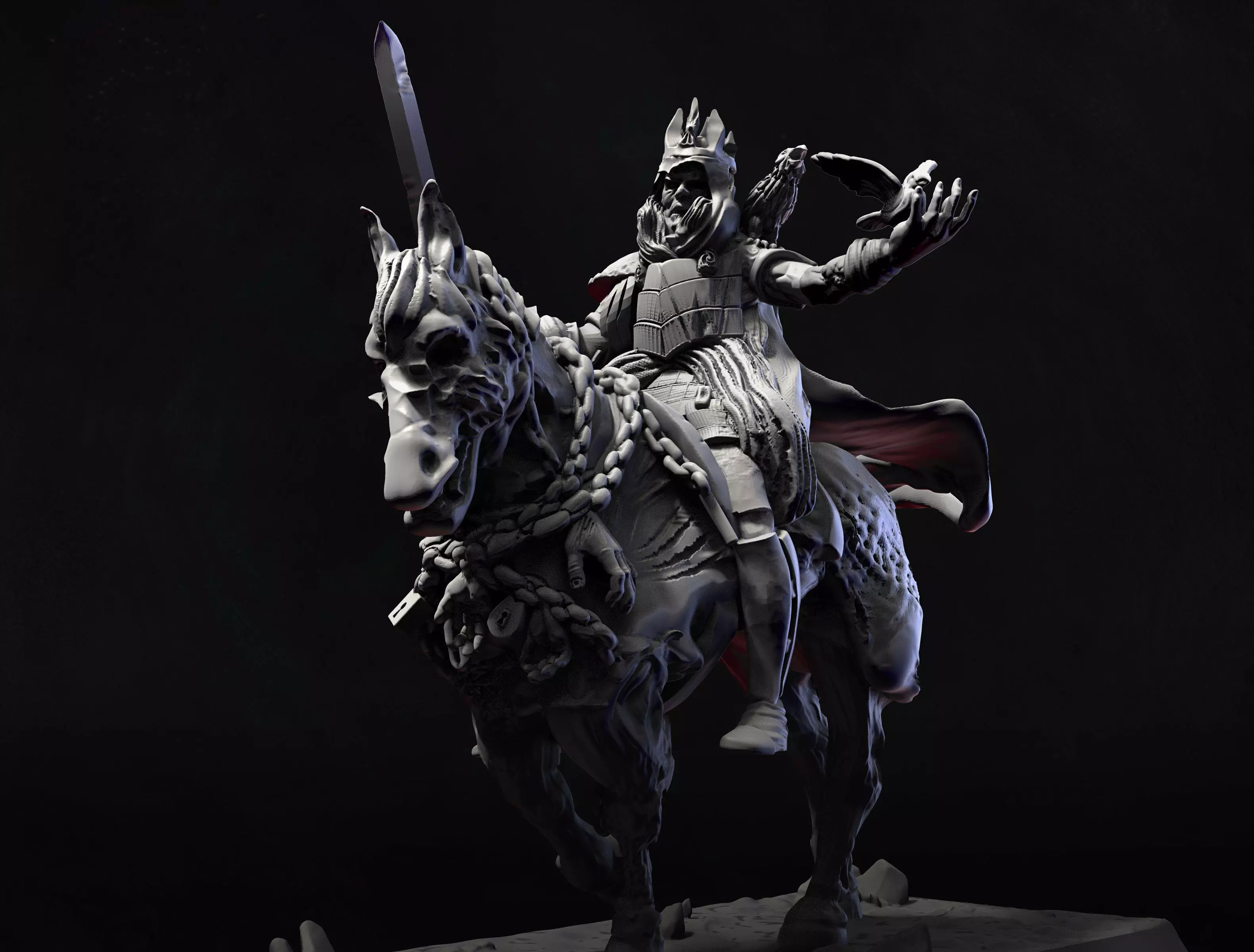 Undead Skeleton Horse Rider B 3D print model