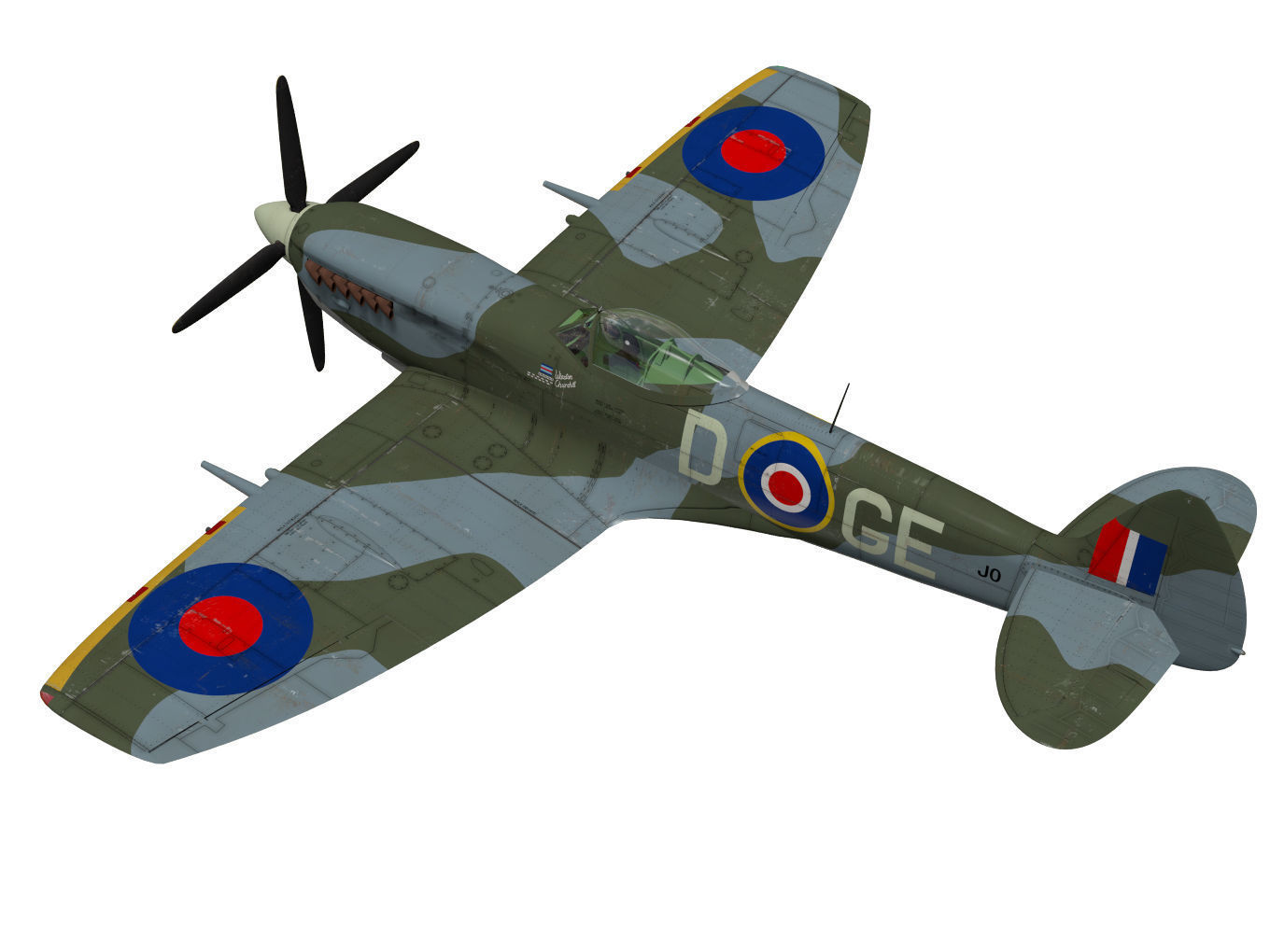 Supermarine Spitfire Mk-XVIe 3D model_1