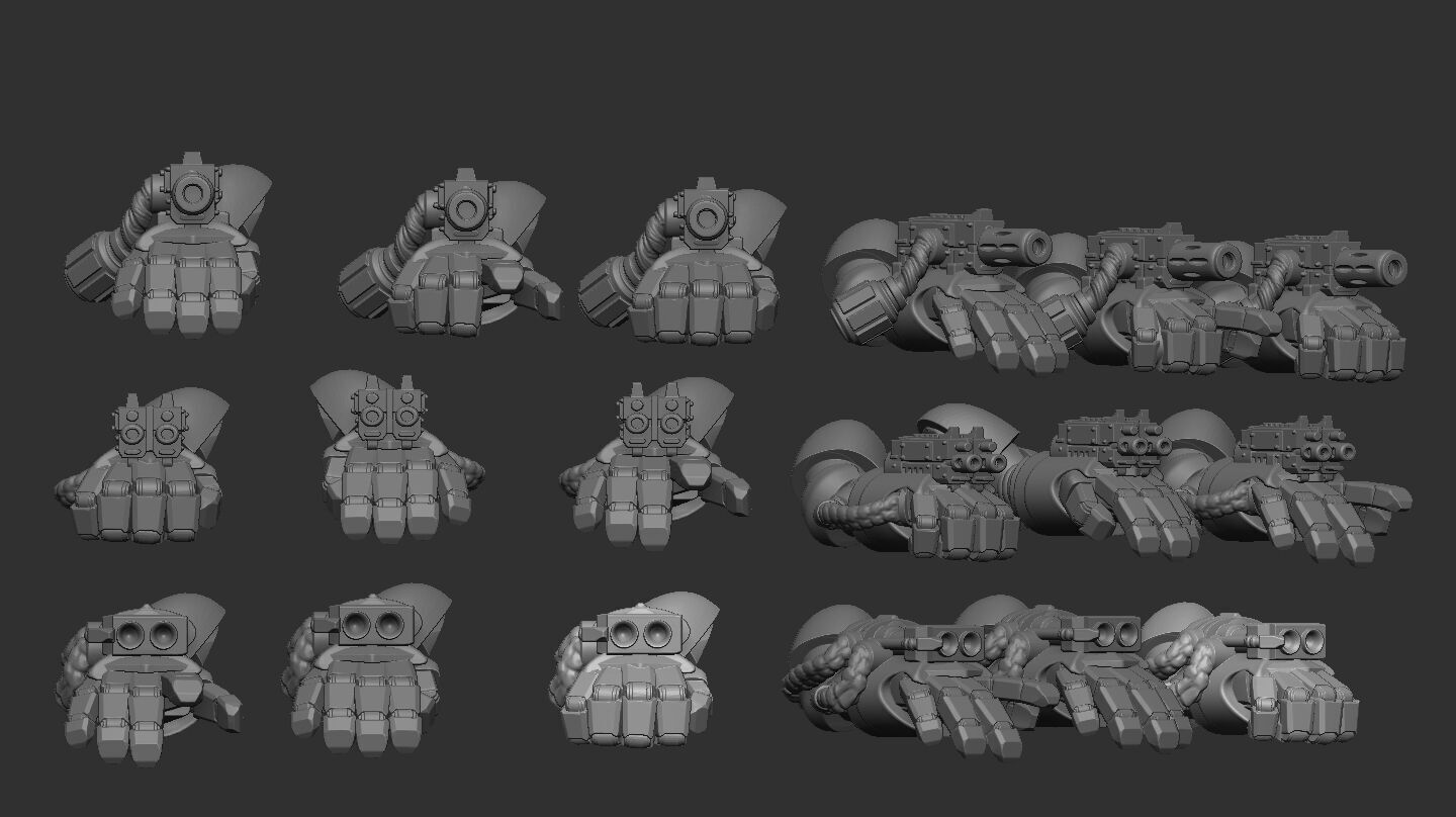 Marine Power Fist with weapons  3D print model_1