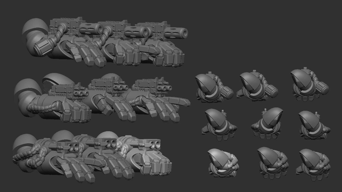 Marine Power Fist with weapons  3D print model_3