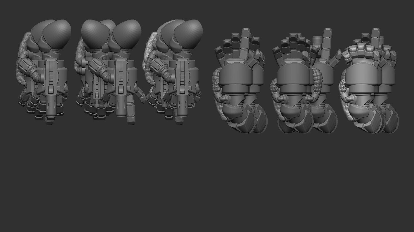 Marine Power Fist with weapons  3D print model_2