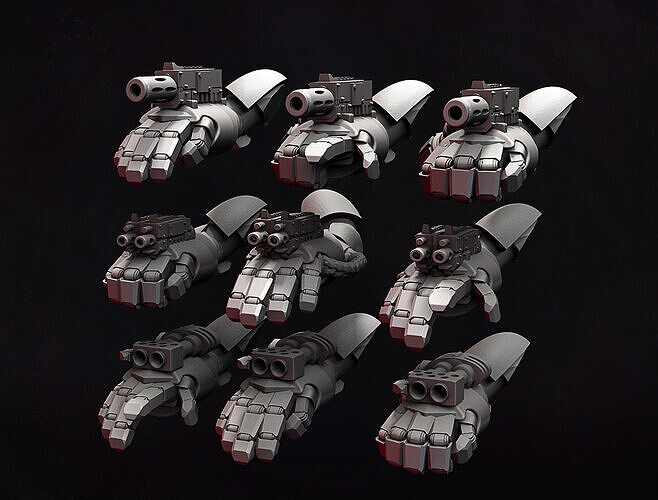 Marine Power Fist with weapons  3D print model