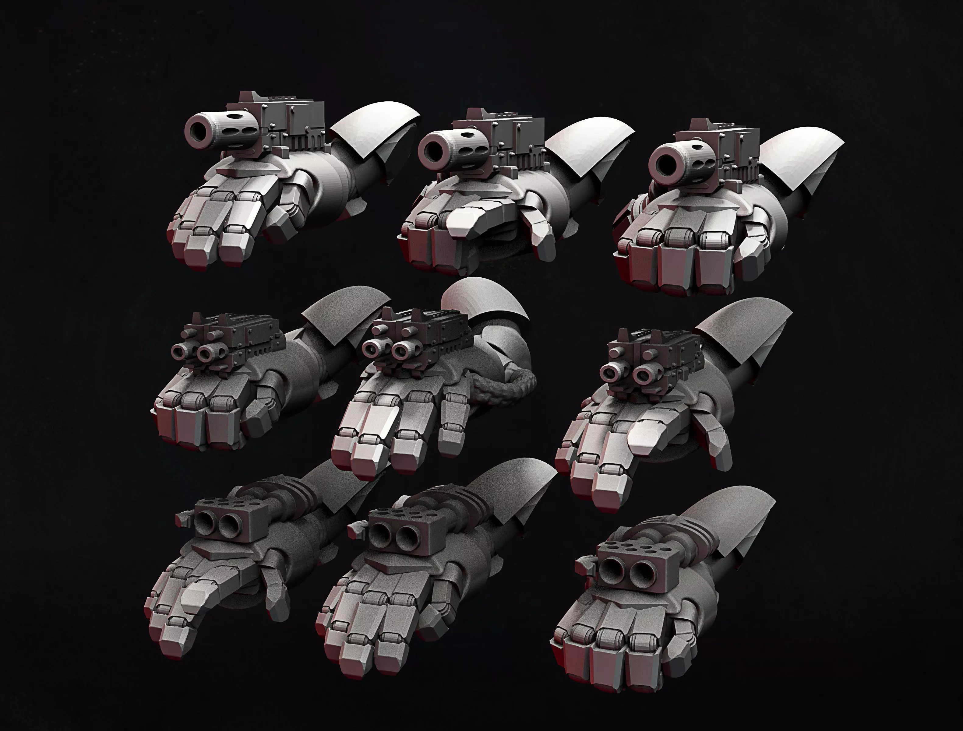 Marine Power Fist with weapons  3D print model_0
