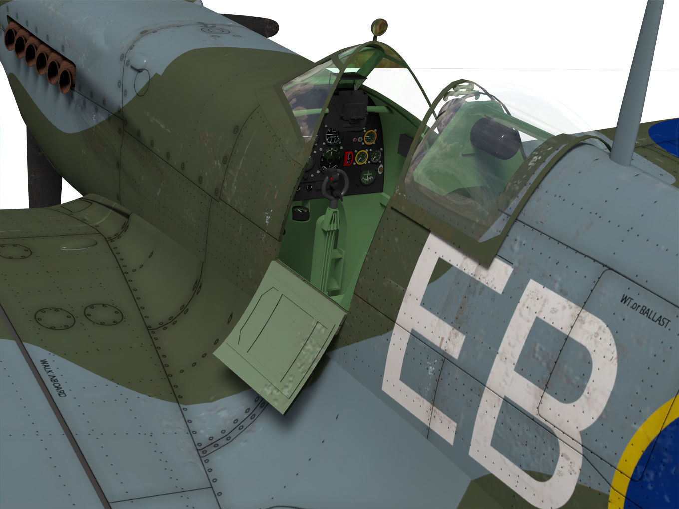 Supermarine Spitfire Mk-XII 3D model_8