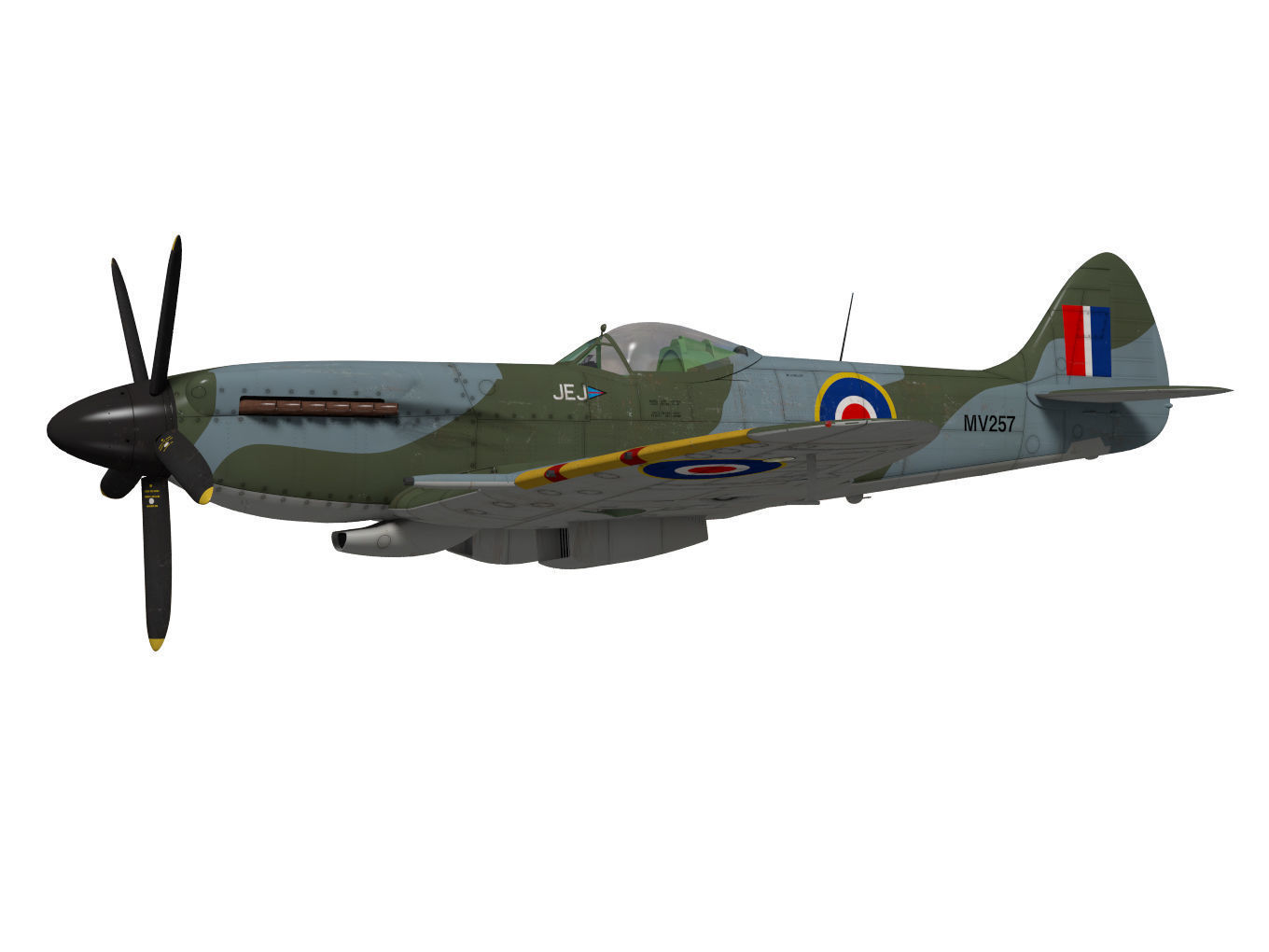 Supermarine Spitfire Mk-XIV 3D model_2