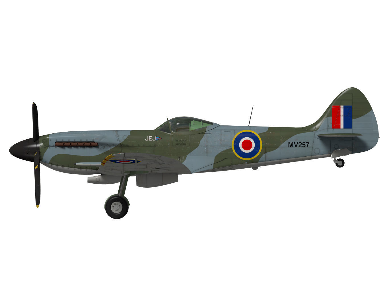 Supermarine Spitfire Mk-XIV 3D model_10