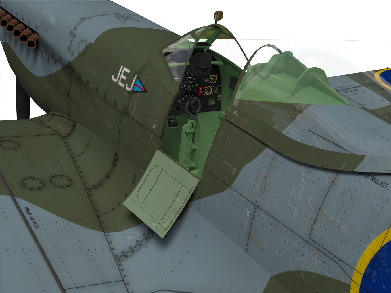 Supermarine Spitfire Mk-XIV 3D model_8