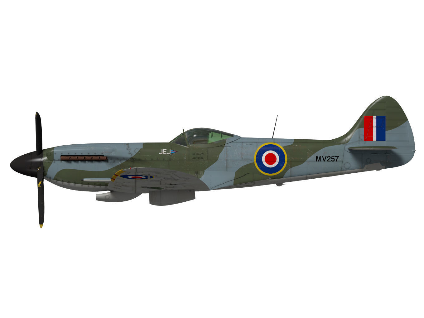 Supermarine Spitfire Mk-XIV 3D model_9