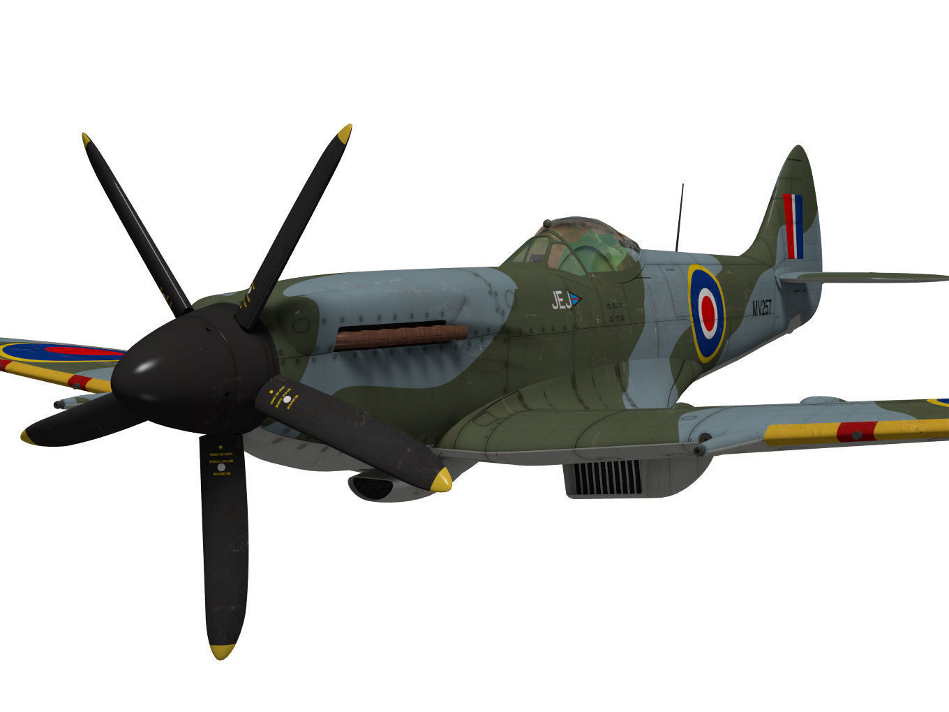 Supermarine Spitfire Mk-XIV 3D model_4