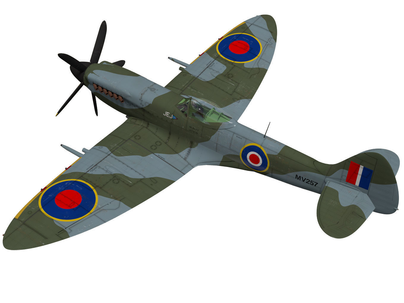 Supermarine Spitfire Mk-XIV 3D model_1