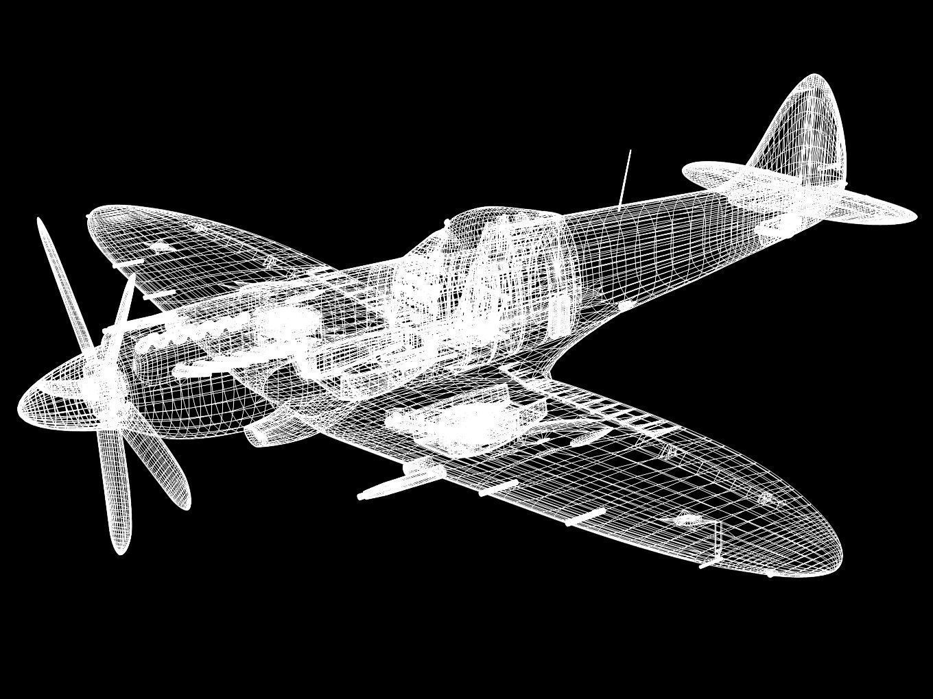 Supermarine Spitfire Mk-XIV 3D model_16
